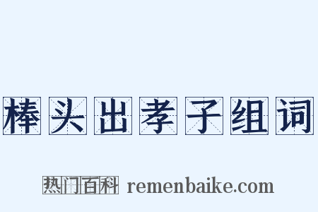 棒头出孝子组词是什么意思的图片
